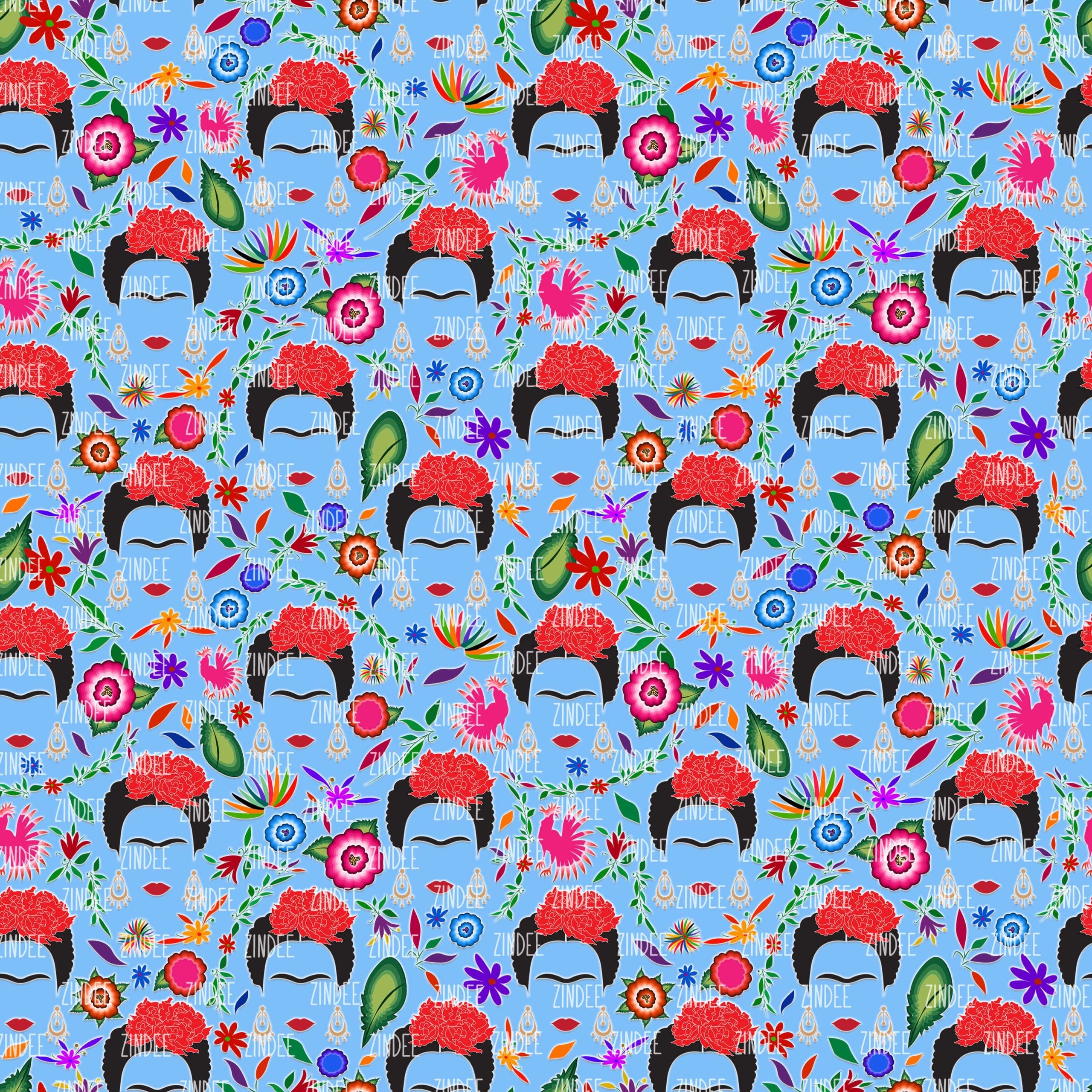 Mexican Painter Blue seamless (digital paper)