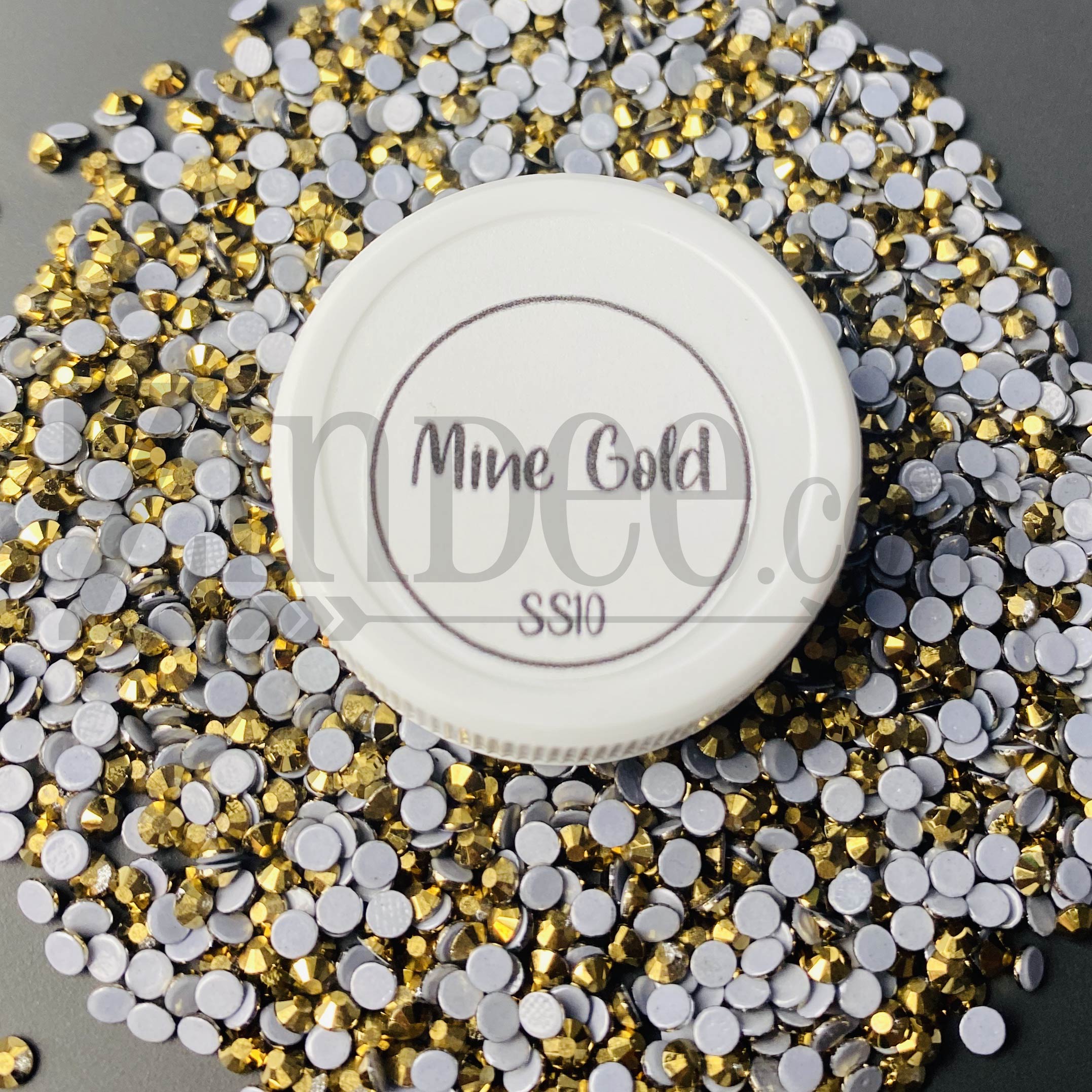 Mine gold Hotfix Rhinestone ss10 (machine cut) 10 Gross