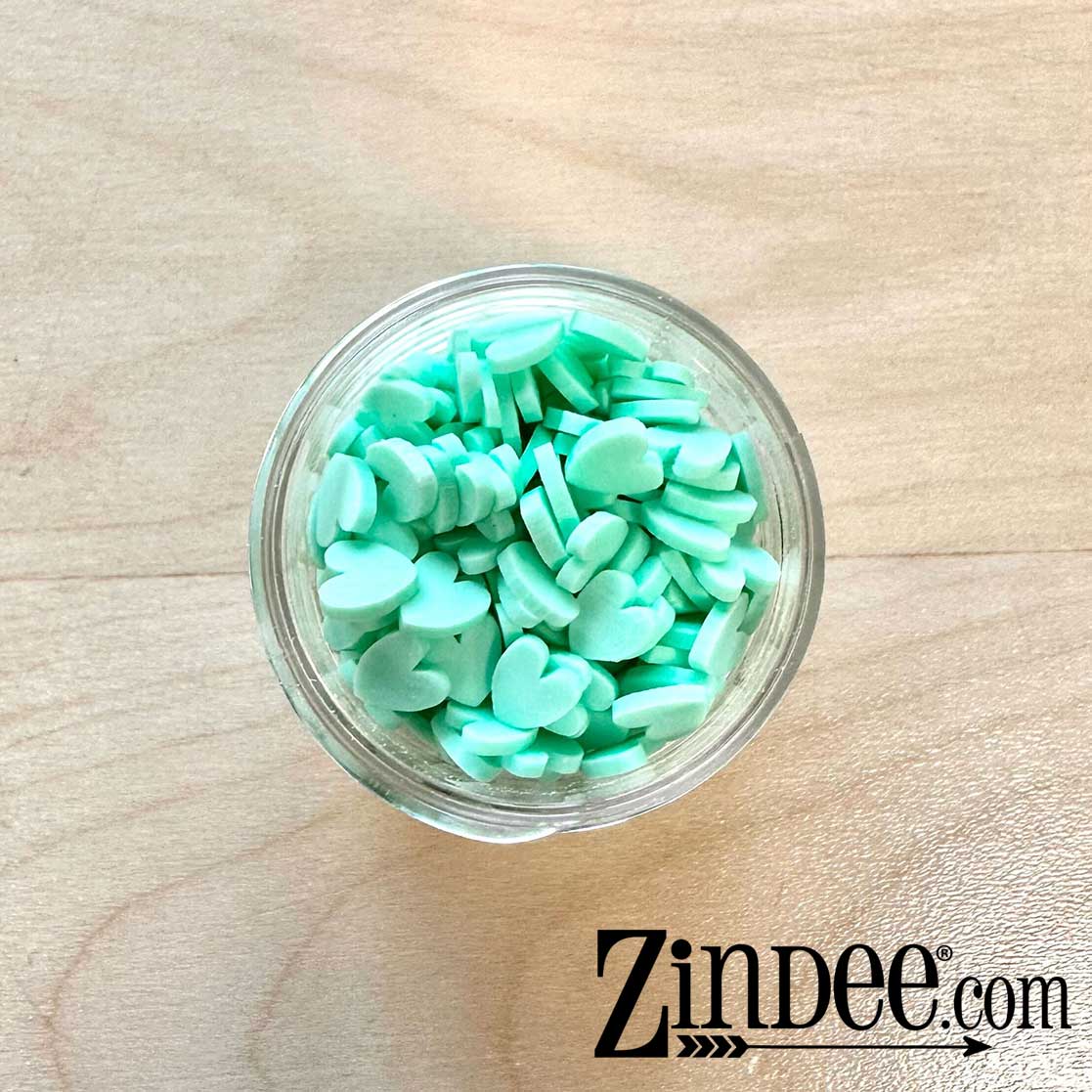 Mint Hearts Polymer Clay