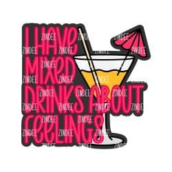 Mixed Drinks acrylic blank (2 inch) NO HOLE - Image 2