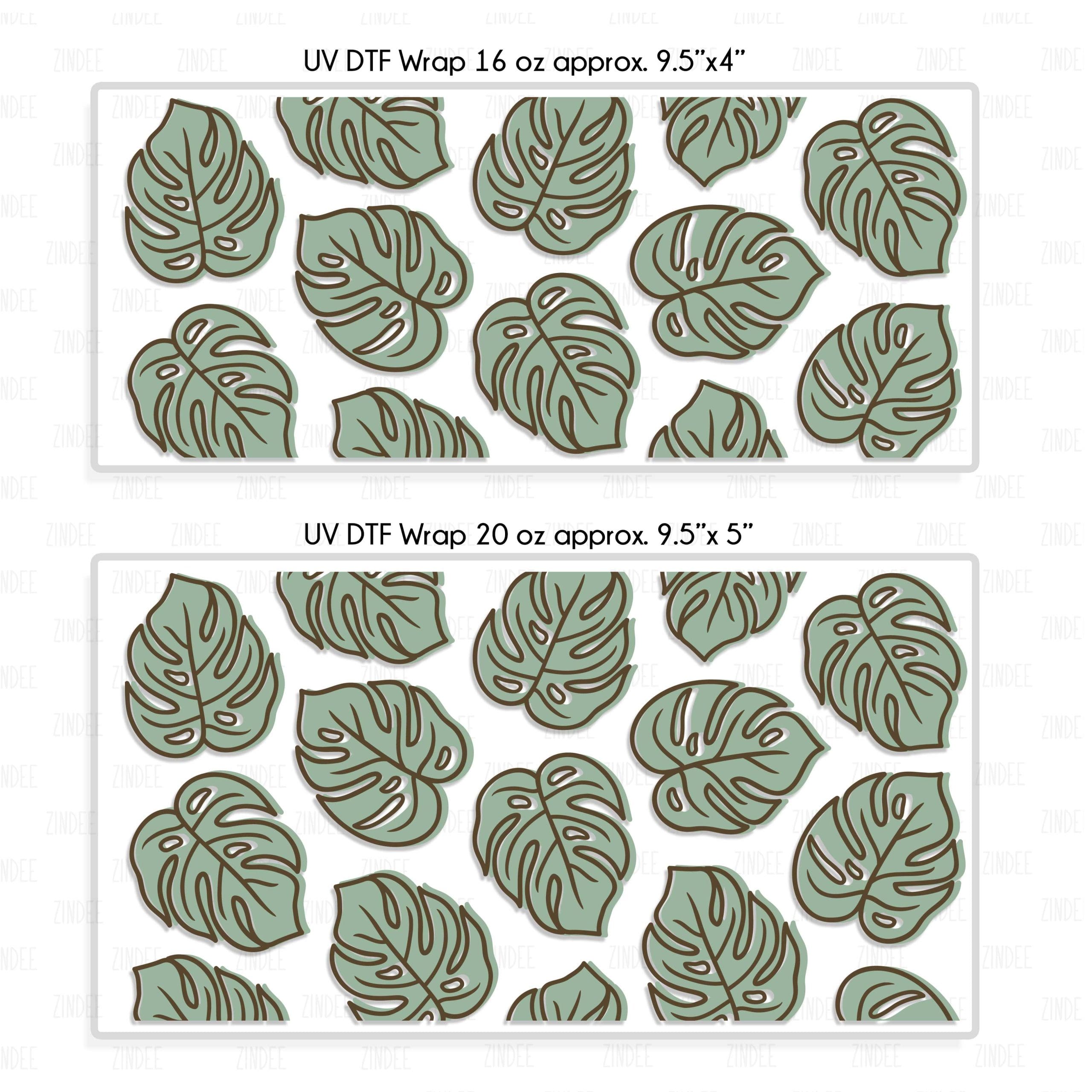 Alternative view of Monstera UV DTF Glass Can Wrap