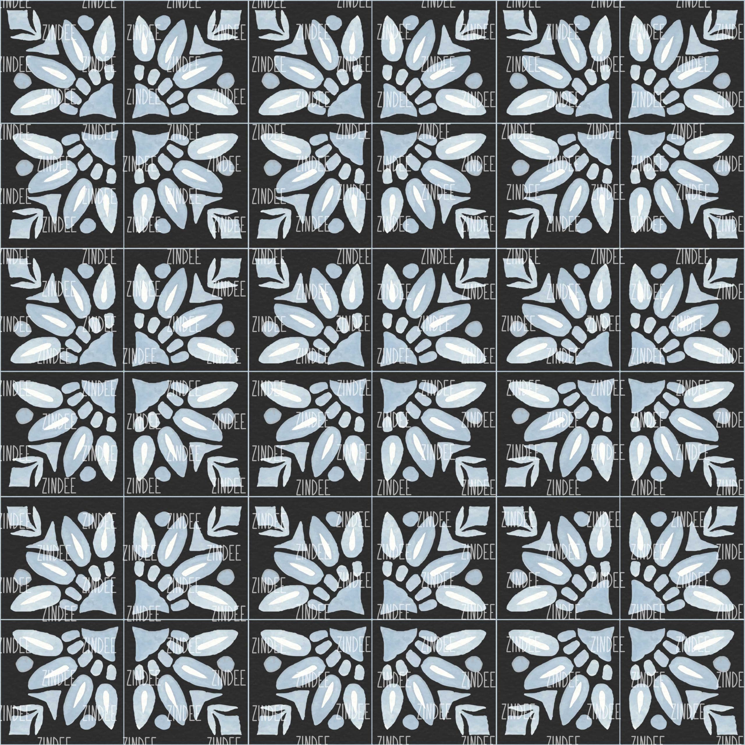 Mosaic Tiles Black seamless (digital paper)