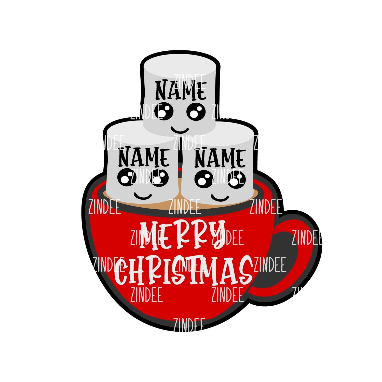 Marshmallow Mug Ornament (3) acrylic blank (5 inch) - Image 2