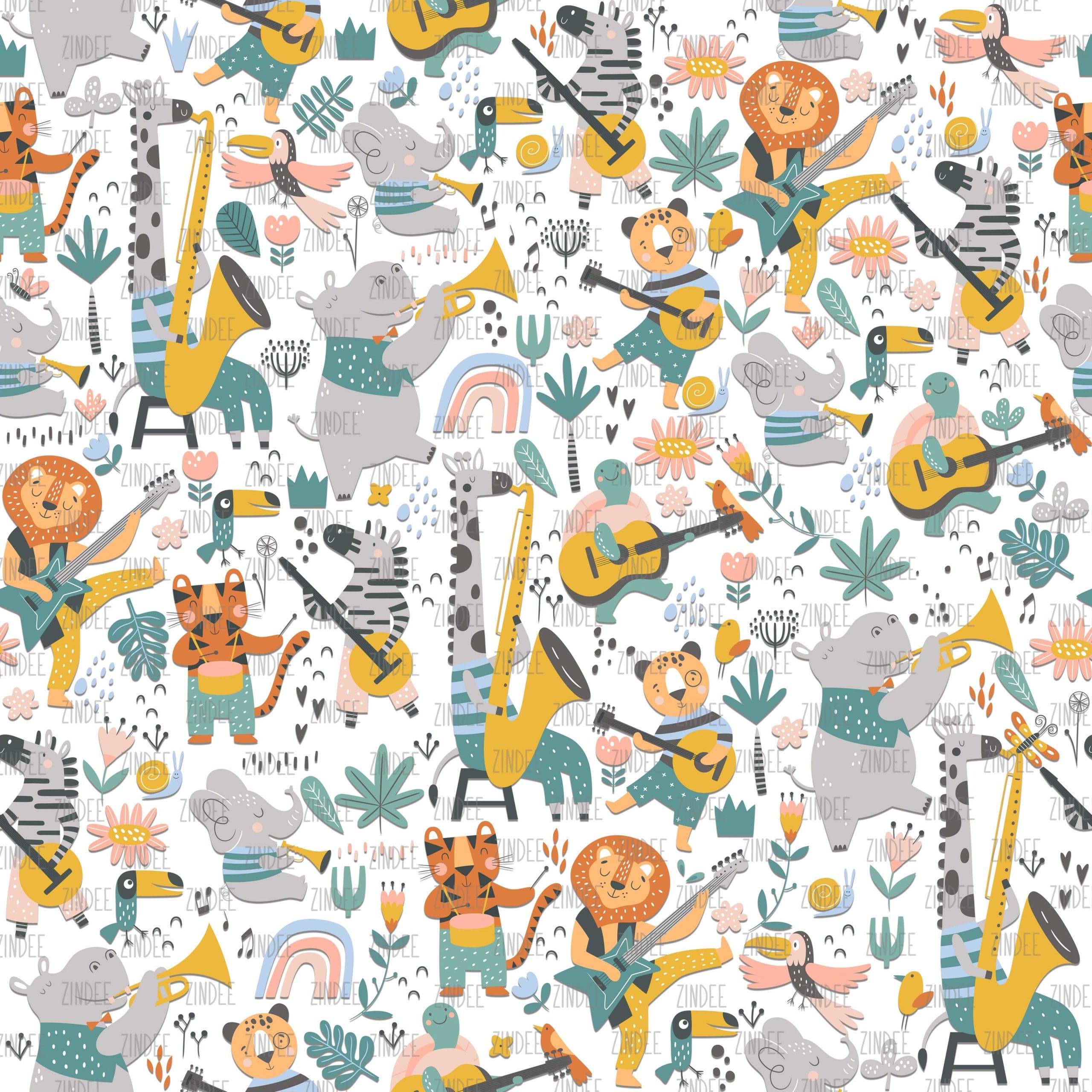 Musical Animals Safari White seamless (vinyl)