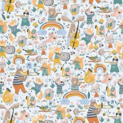 Musical Animals Woodland Blue seamless (vinyl)
