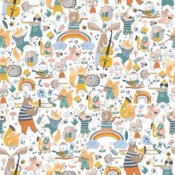 Musical Animals Woodland White seamless (vinyl)