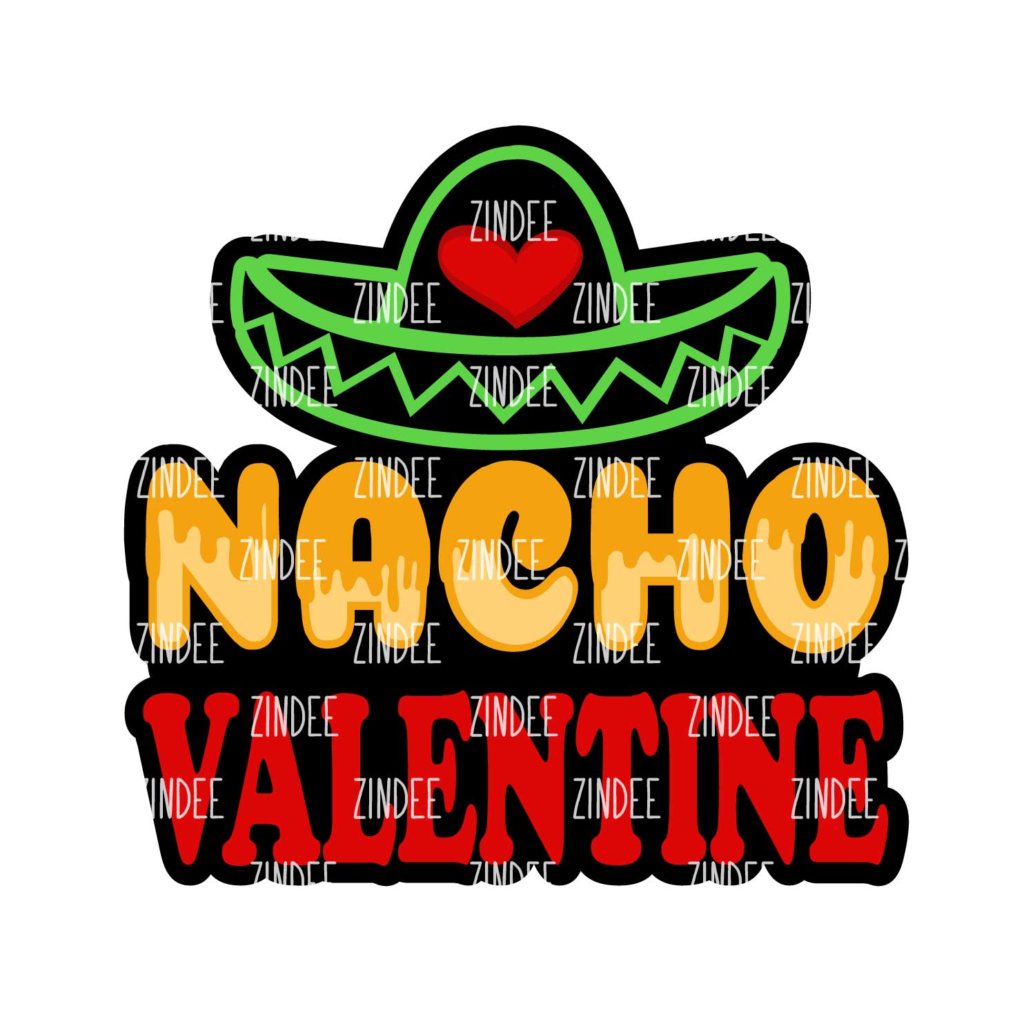 Nacho Valentine Acrylic Blank- Sticker- UV DTF (2 inch) NO HOLE