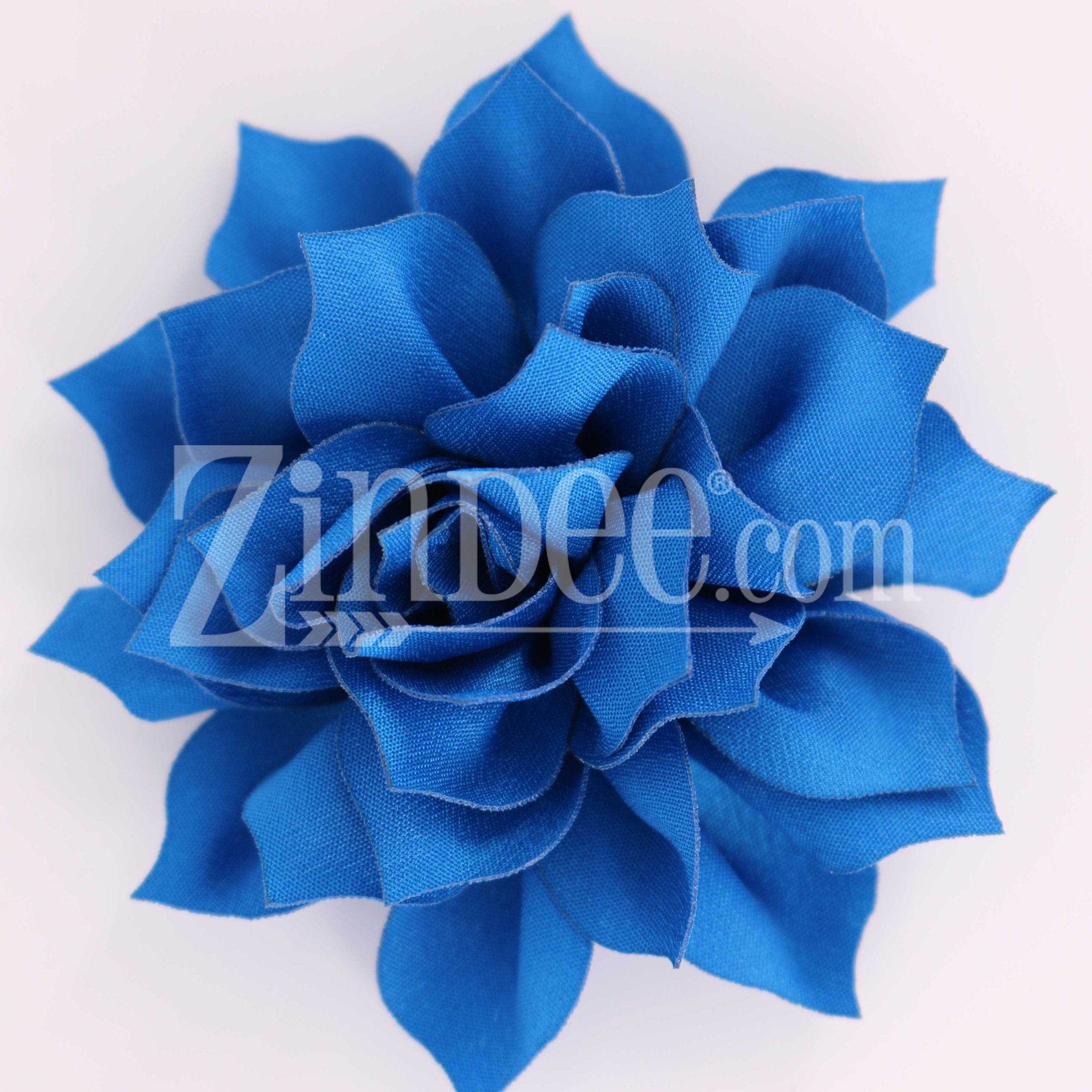 Nautical Blue Fabric Flower (3.5")