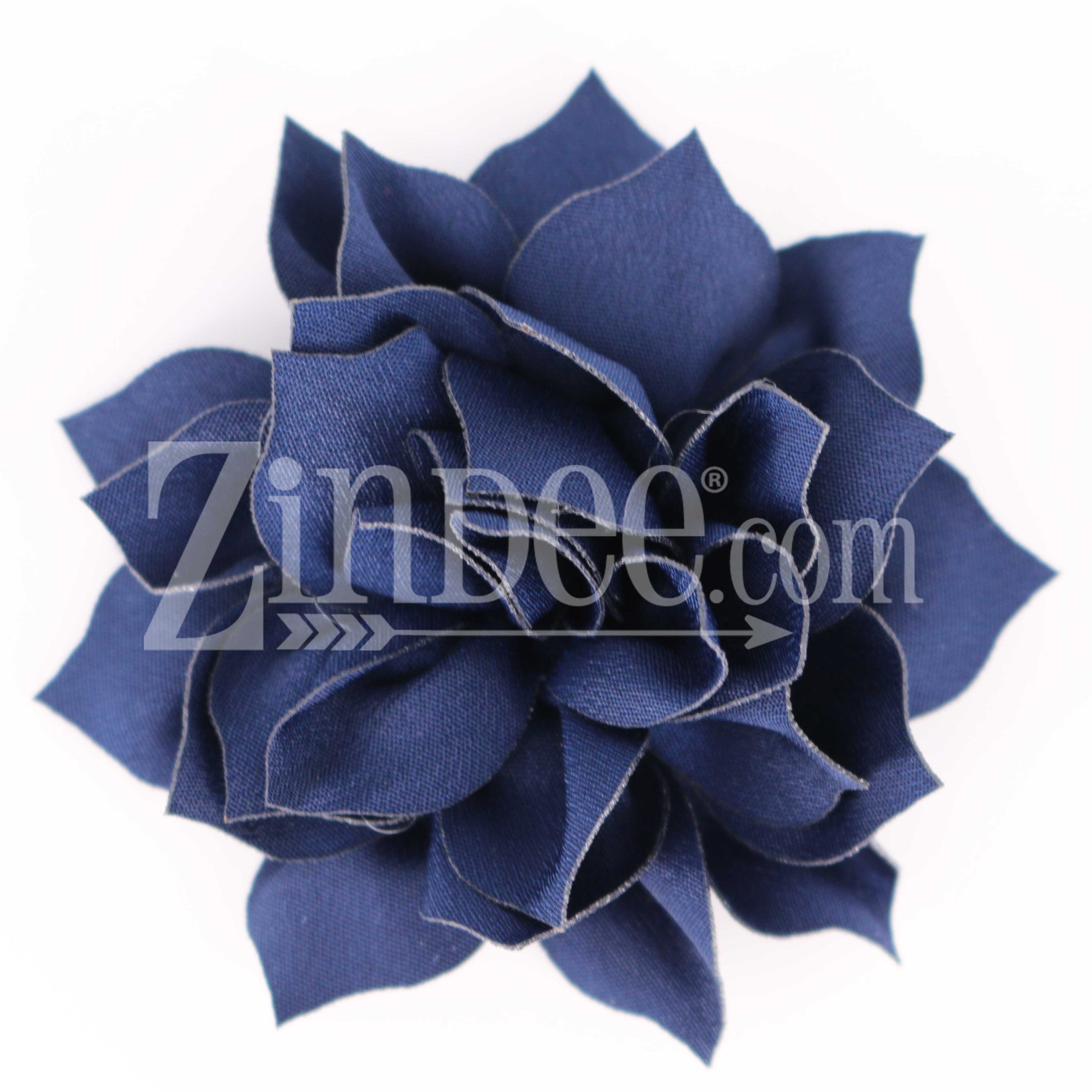Navy Fabric Flower (3.5")