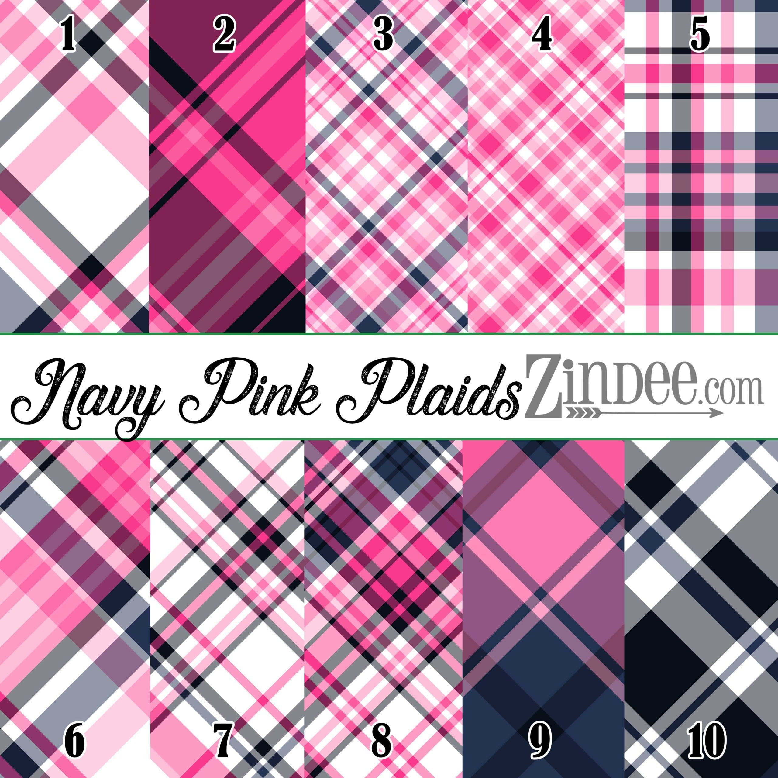 Navy Pink Plaids (vinyl)