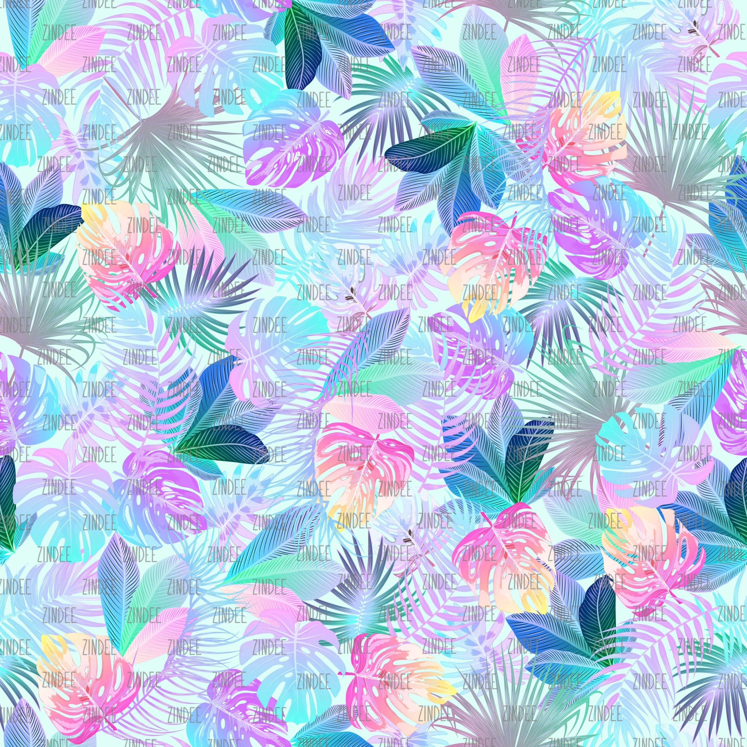 Neon Tropics Mint seamless (vinyl)