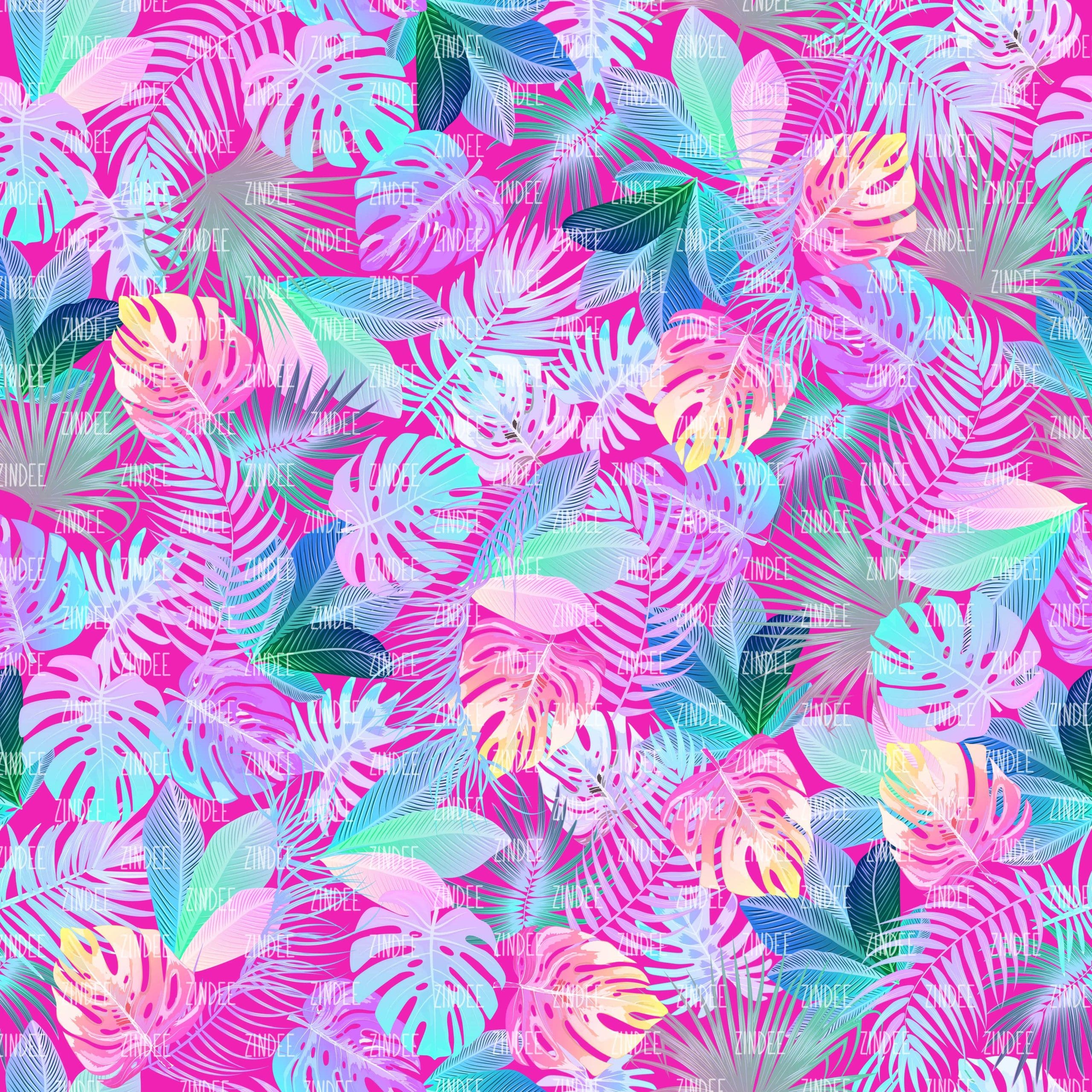 Neon Tropics Pink seamless (vinyl)