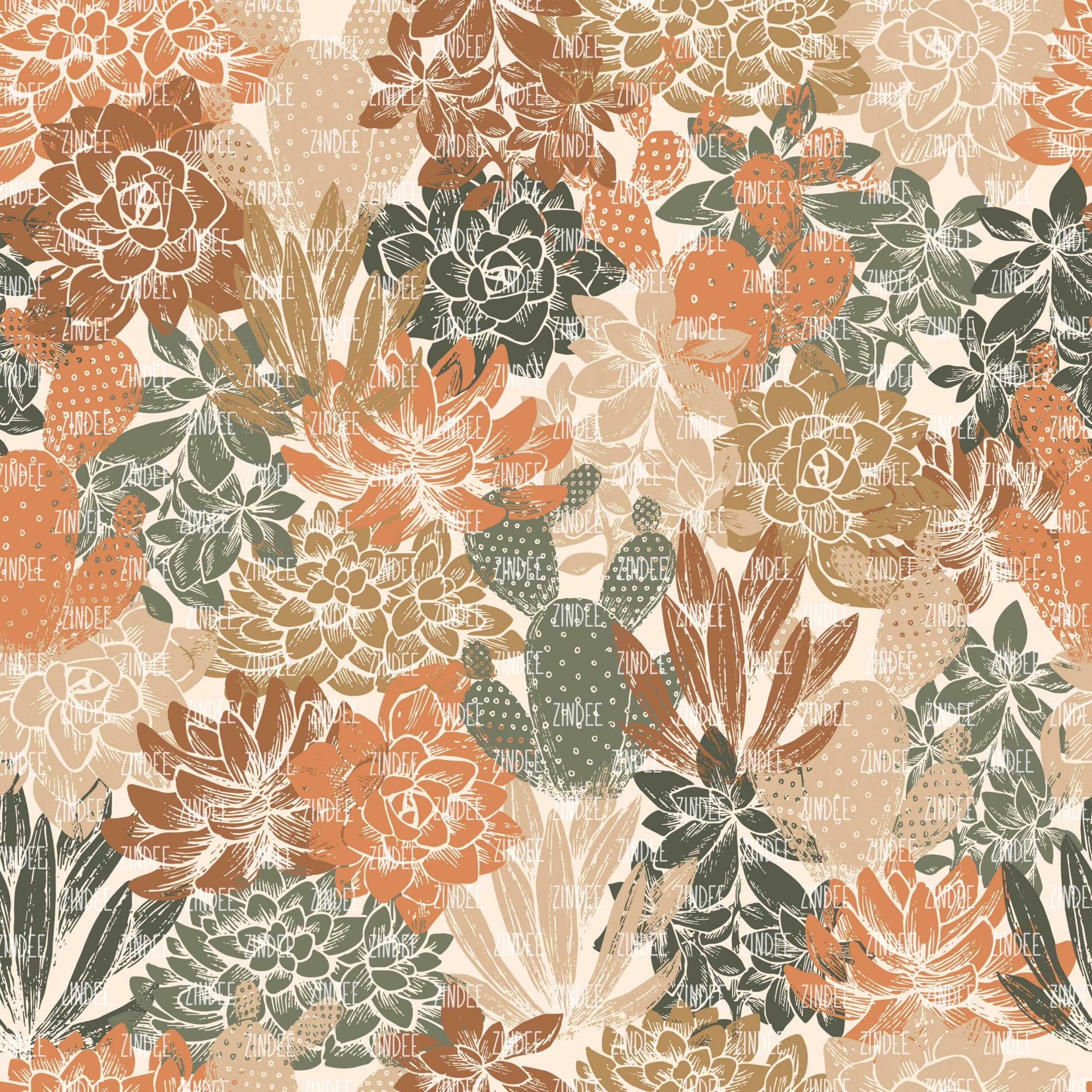 Neutral Cactus Ivory seamless (vinyl)