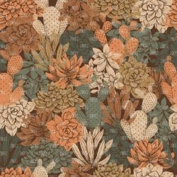 Neutral Cactus Walnut Brown seamless (digital paper)