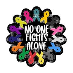 No One Fights Alone – Acrylic Badge Reel Blank (2") No Hole | Optional Sticker or UV DTF