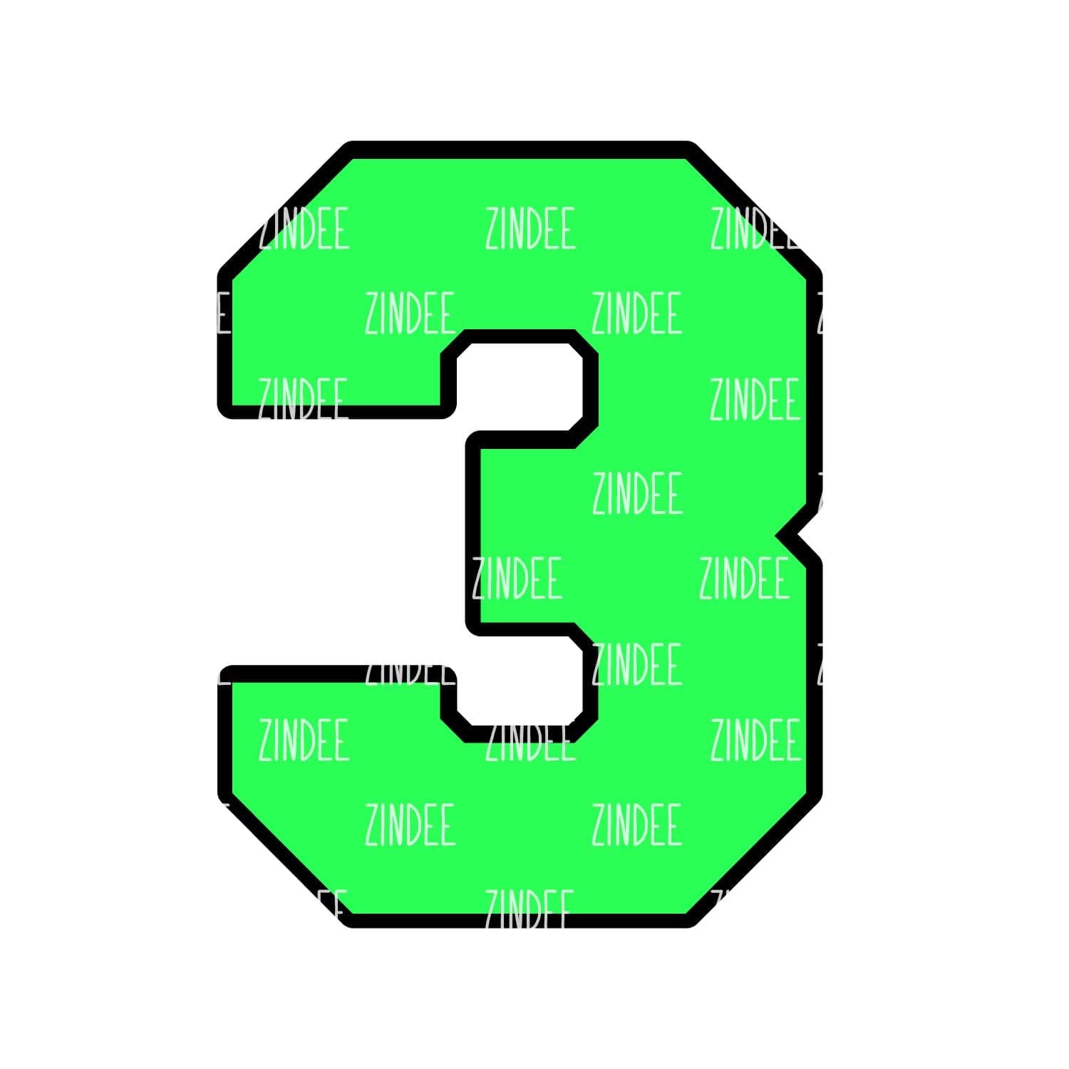 Number 3 Acrylic Blank- Sticker- UV DTF (3 inch)