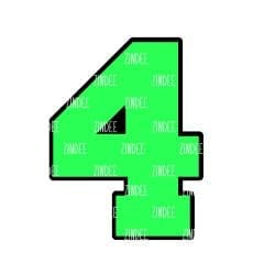 Number 4 Acrylic Blank- Sticker- UV DTF (3 inch)