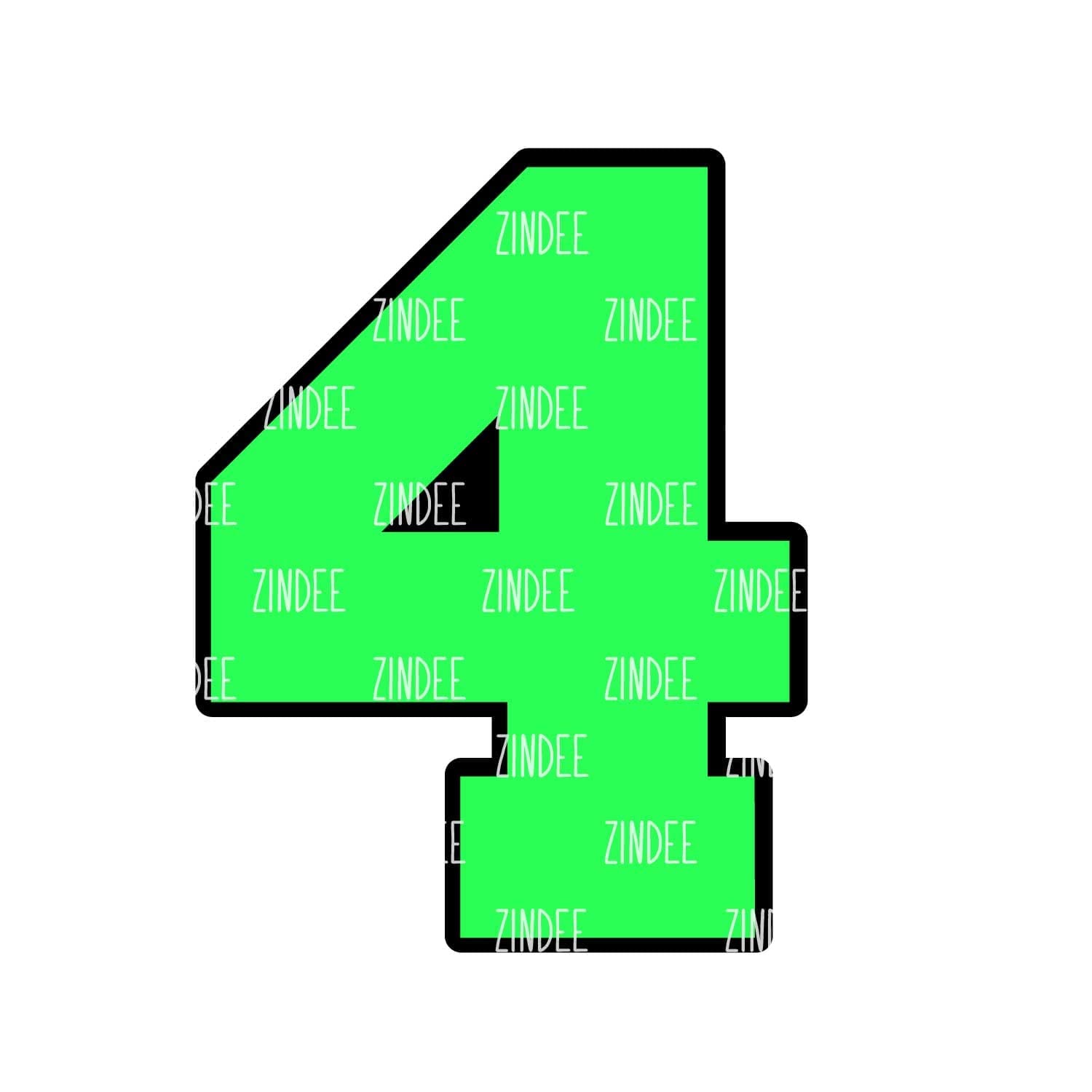 Number 4 Acrylic Blank- Sticker- UV DTF (3 inch)