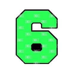 Number 6 Acrylic Blank- Sticker- UV DTF (3 inch)