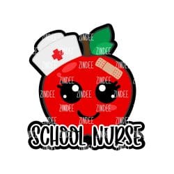 Nurse Apple – Acrylic Badge Reel Blank (2") No Hole | Optional Sticker or UV DTF