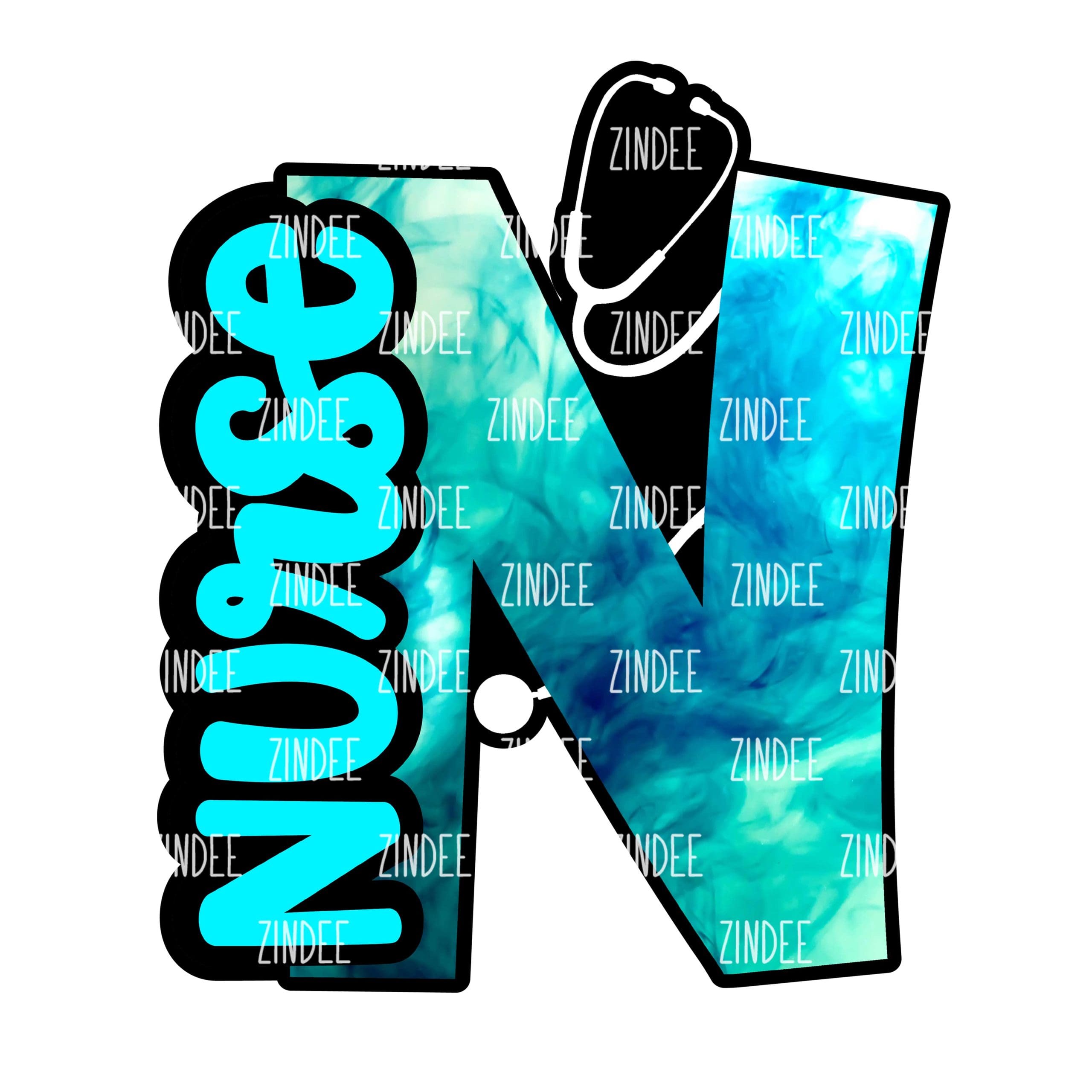 Nurse Monogram Blue Ink (download)