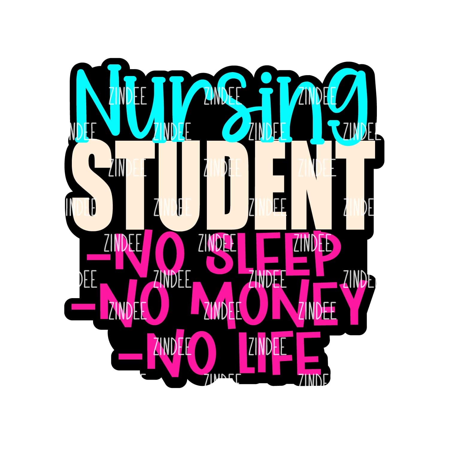 Nursing Student Acrylic Blank- Sticker- UV DTF (2 inch) NO HOLE