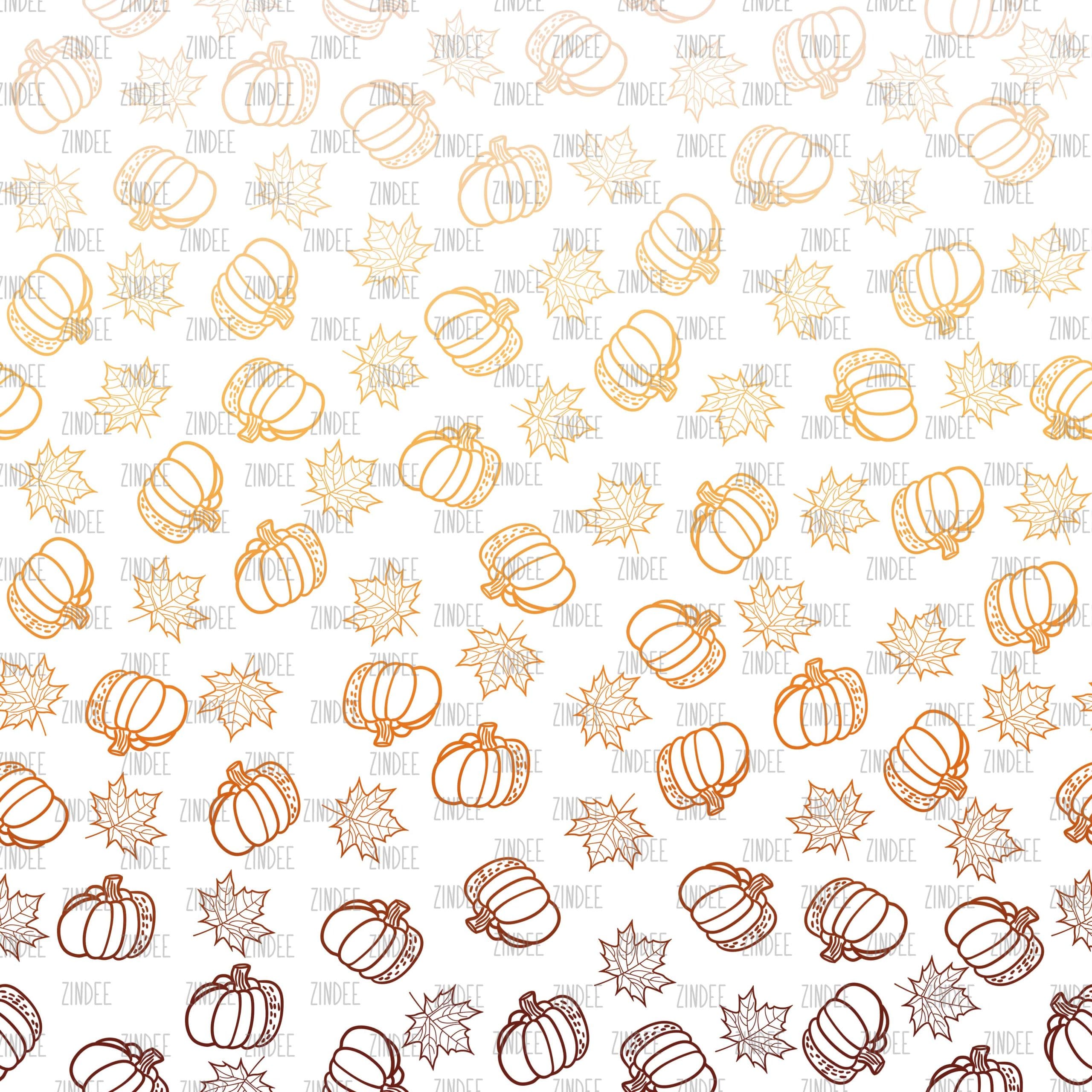 Ombre Sketch Autumn Pumpkins (vinyl)