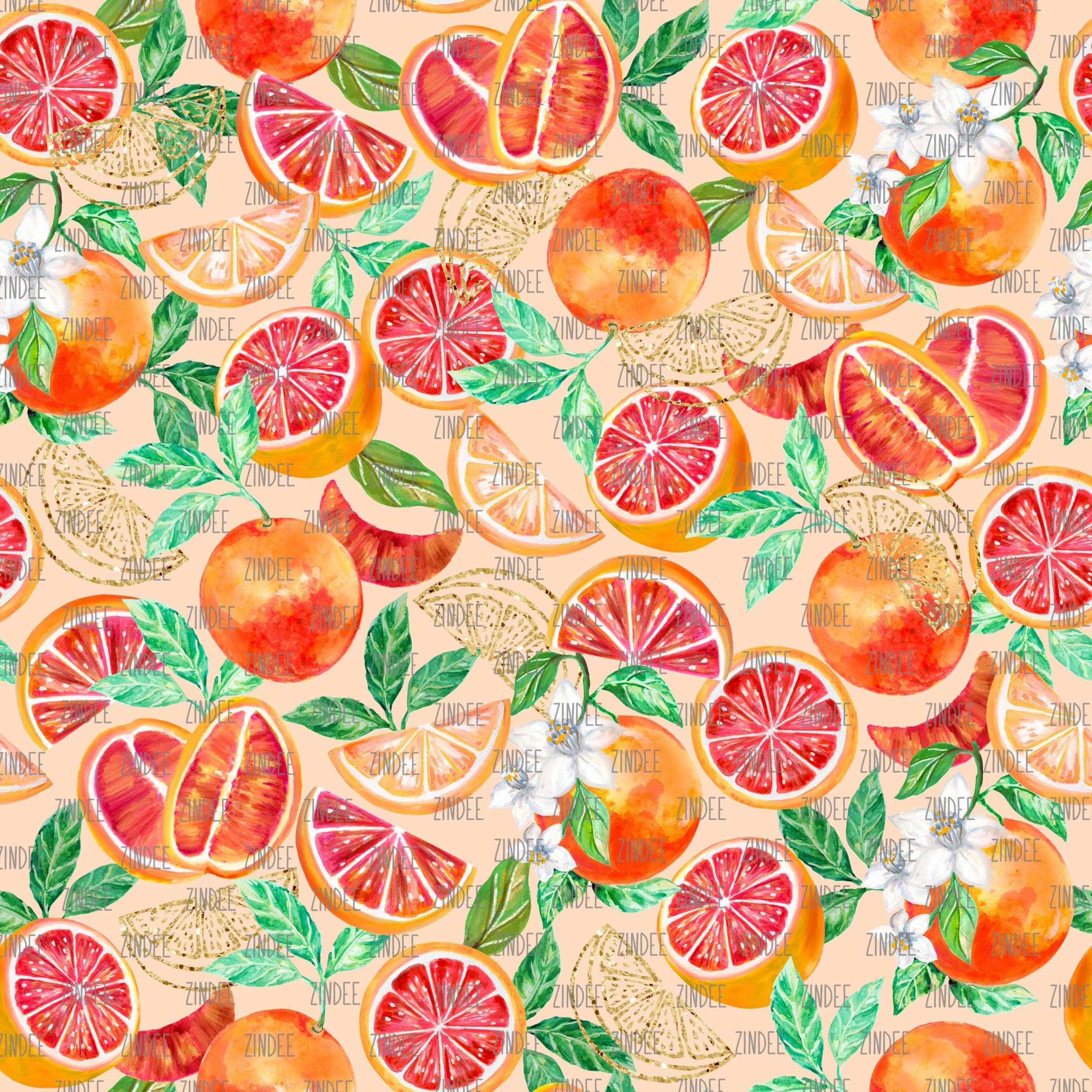 Orange Blossoms Peach seamless (vinyl)