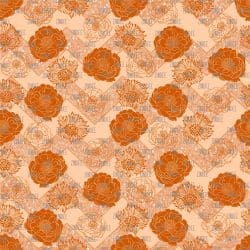 Orange Floral Glitter Chevron (digital paper)