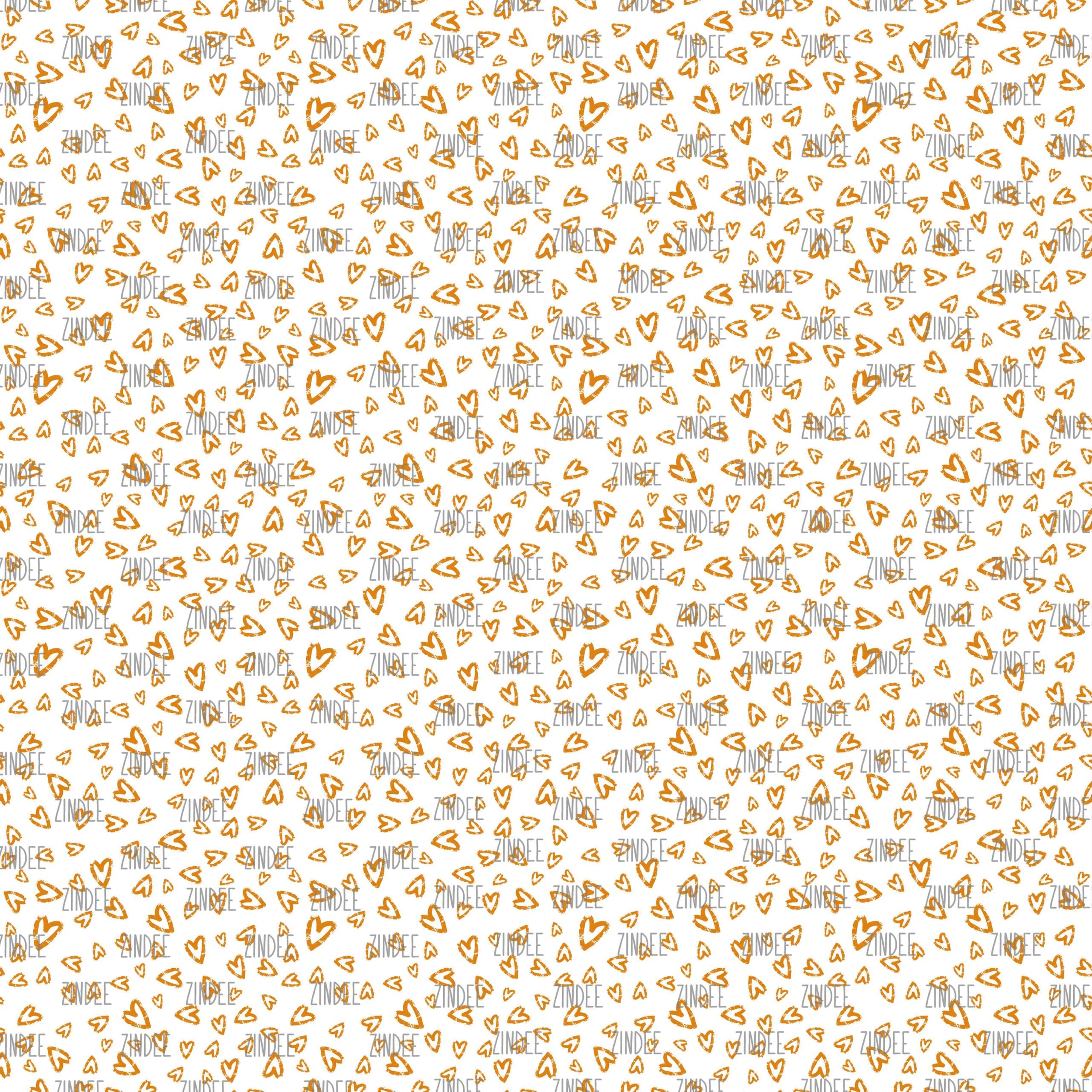 Sketch Hearts Orange seamless (digital paper)