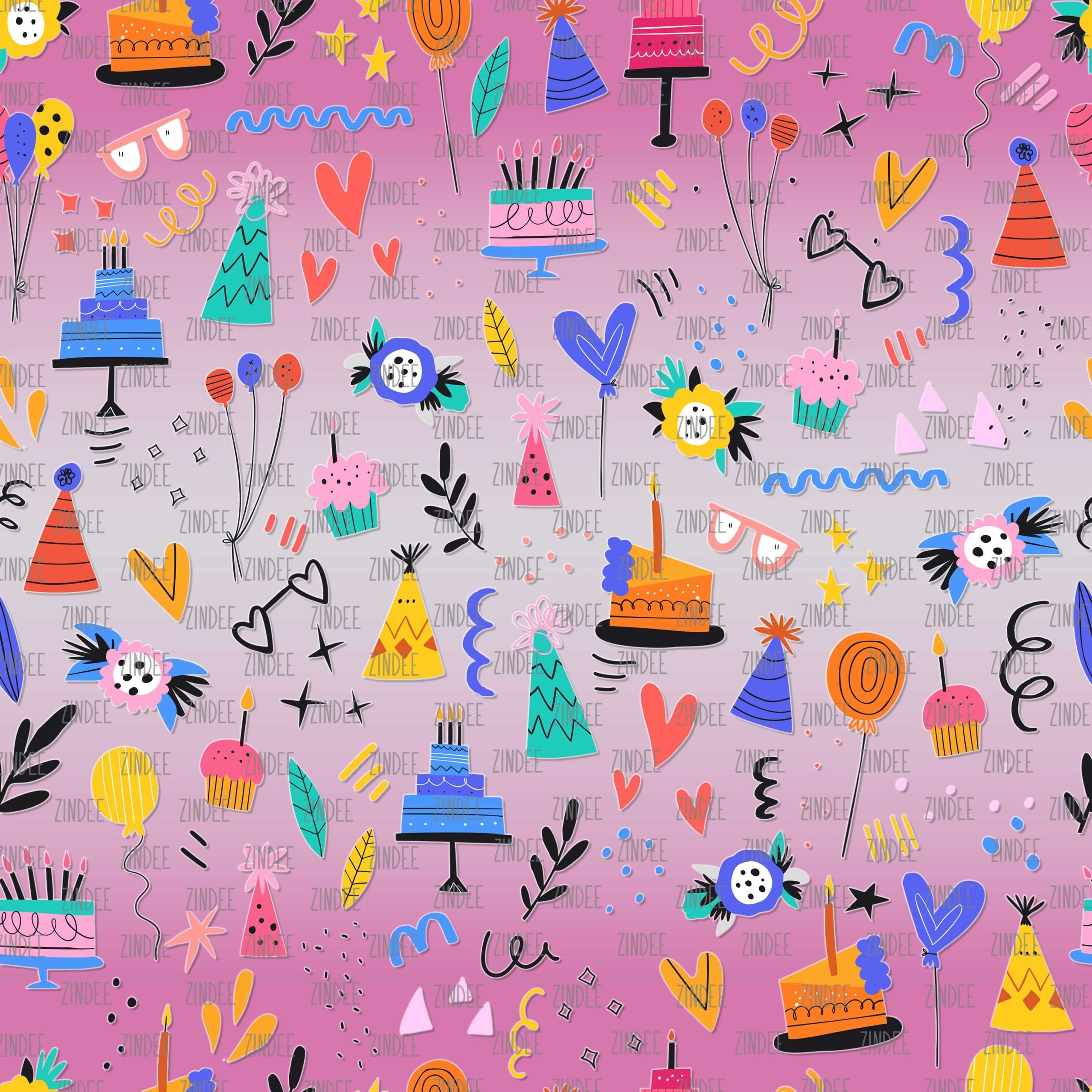 Party Time Pink Ombre seamless (vinyl)