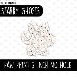 Paw Print (2 inch) NO HOLE (Starry Ghosts)
