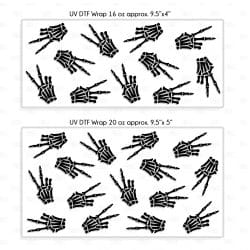 Alternative view of Peace Skeletons UV DTF Glass Can Wrap