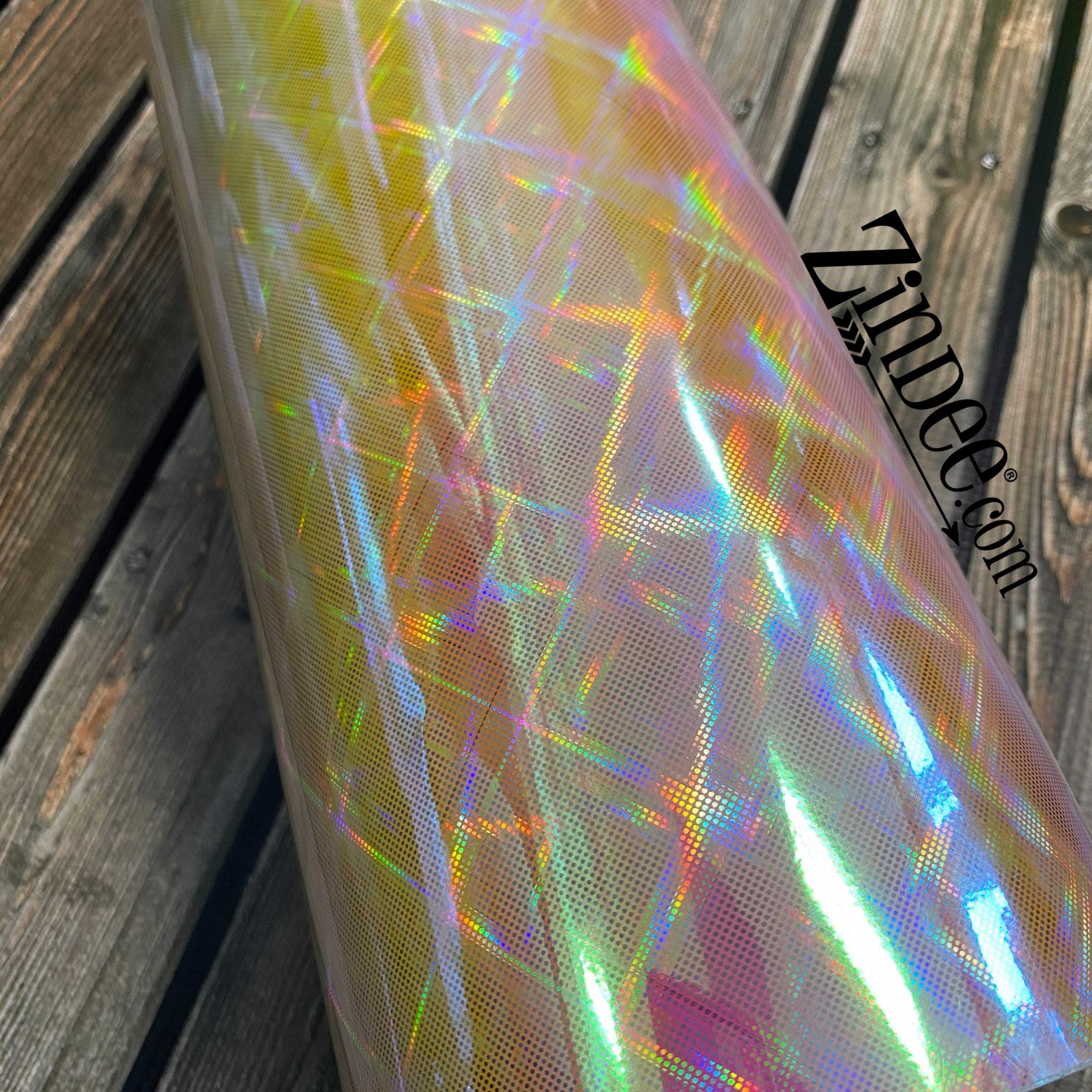 Alternative view of Peach Yellow Rhombus Holographic Adhesive