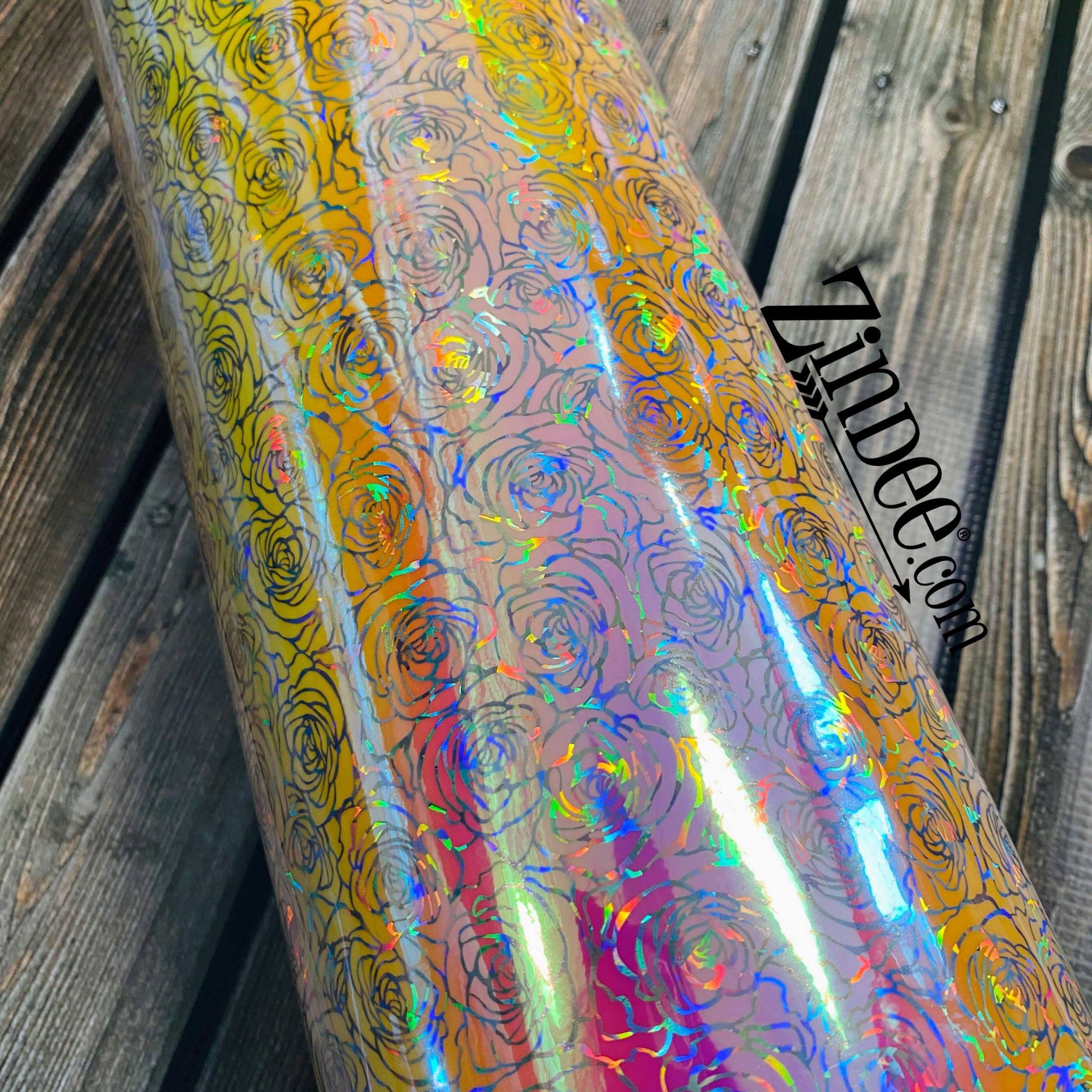 Alternative view of Peach Yellow Rose Holographic Adhesive