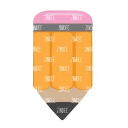 Pencil – Acrylic Badge Reel Blank (2") No Hole | Optional Sticker or UV DTF