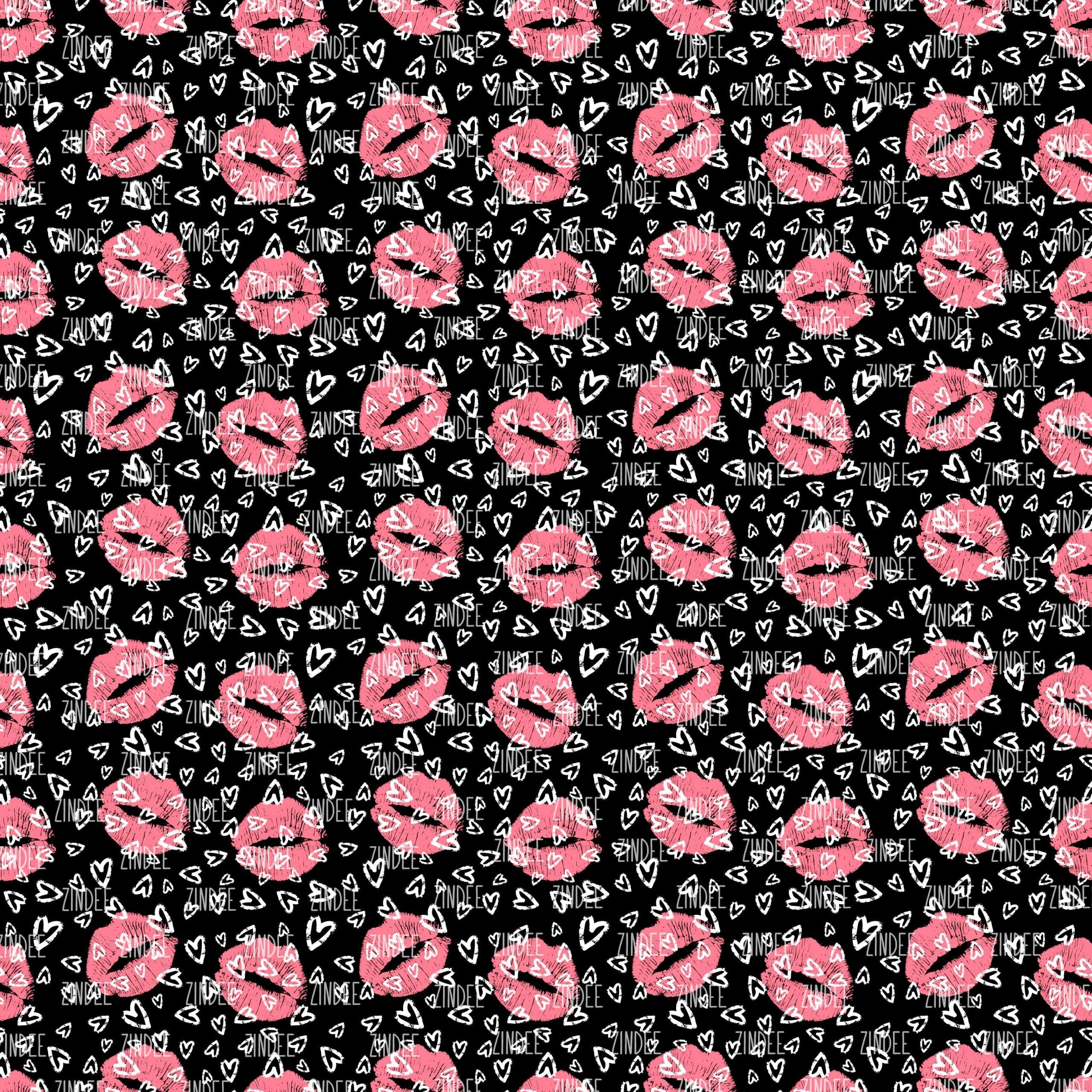 Pink Black Kisses seamless (vinyl)