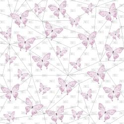Pink Butterflies and White Geometric (vinyl)