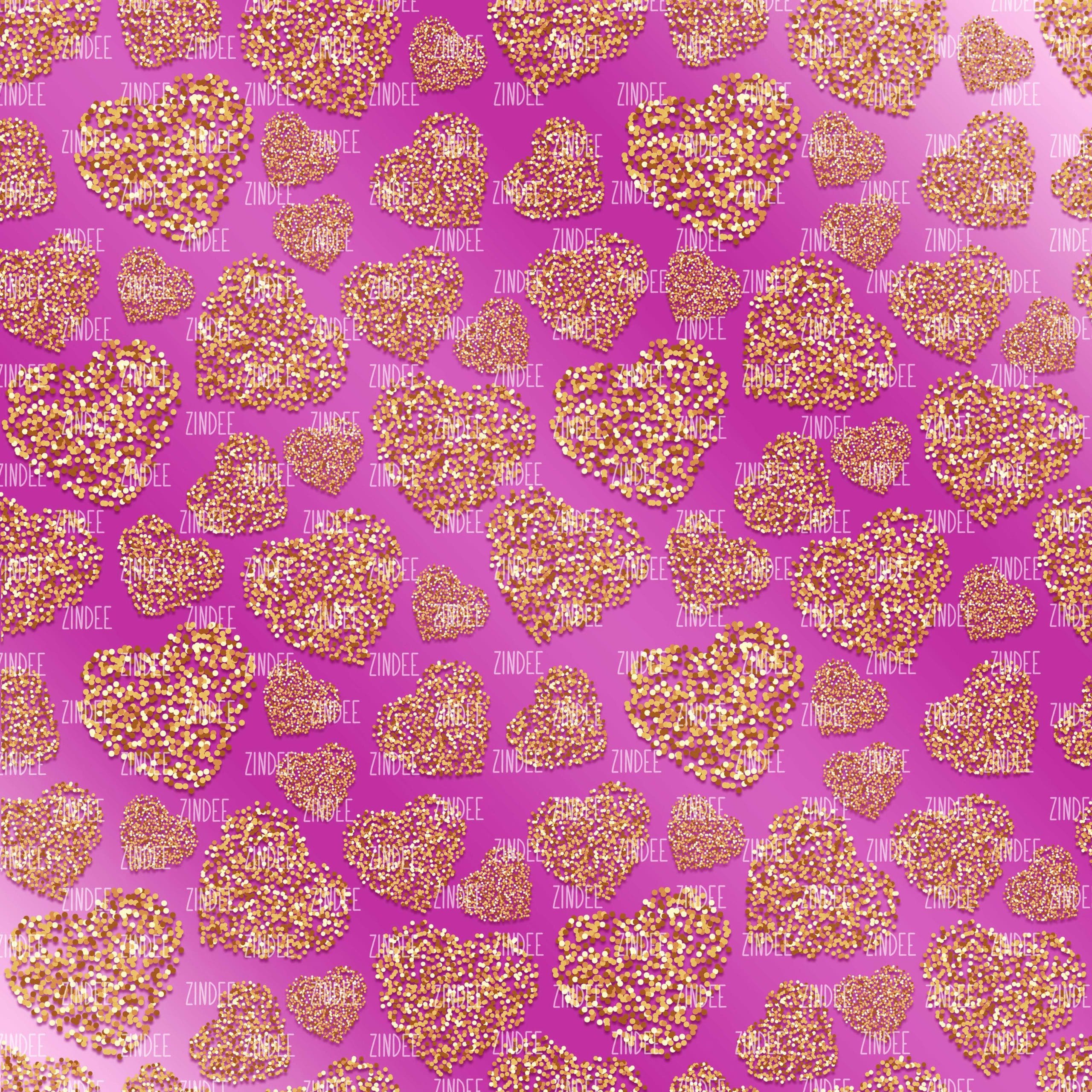 Ombre Pink Glitter Heart (vinyl)