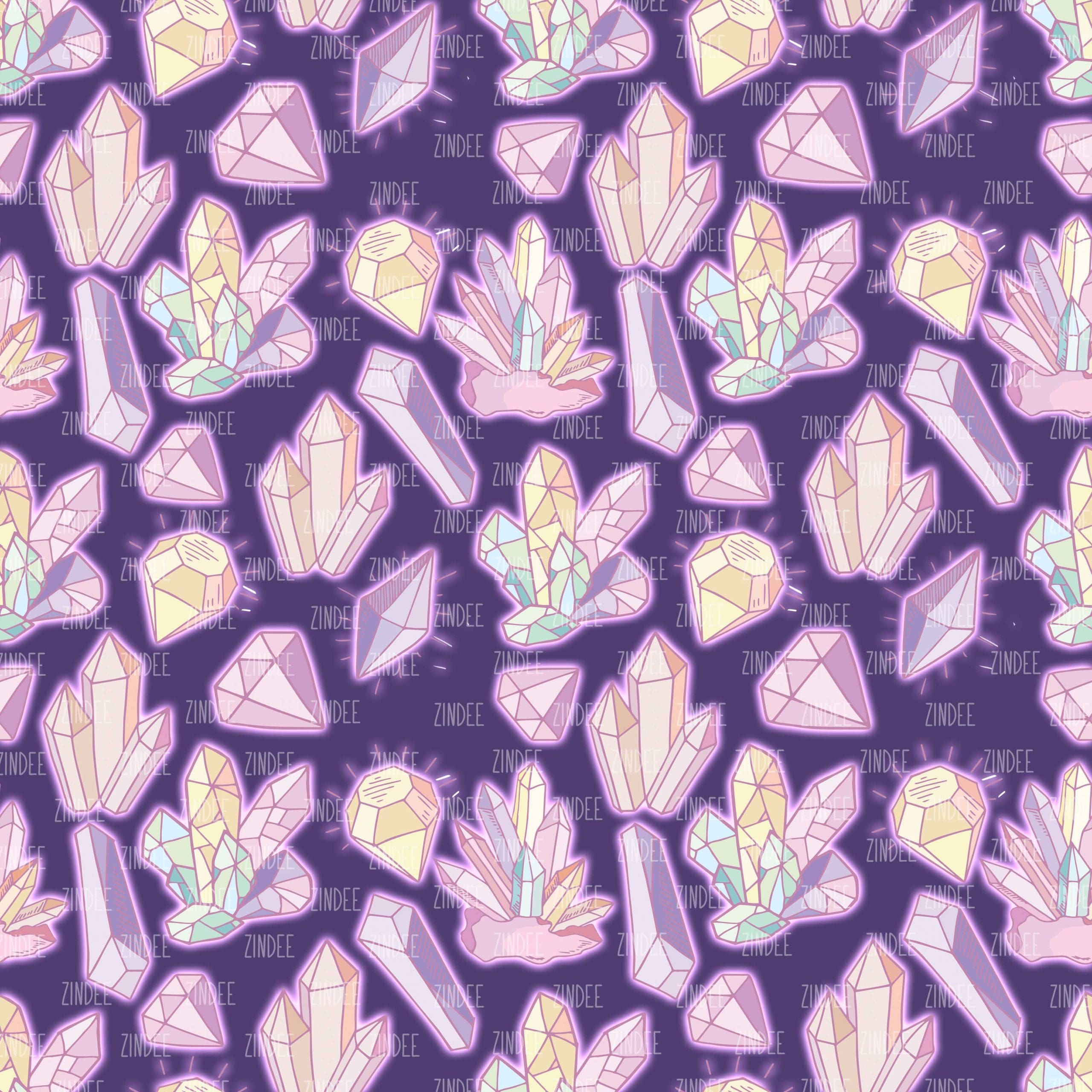 Pink Purple Crystals seamless (digital paper)