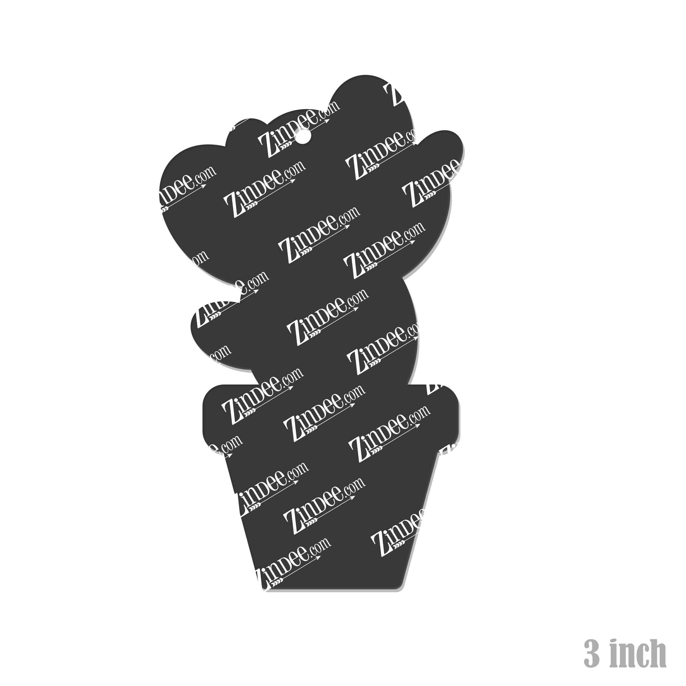 Alternative view of Potted Cactus Acrylic Blank- Sticker- UV DTF (3 inch)