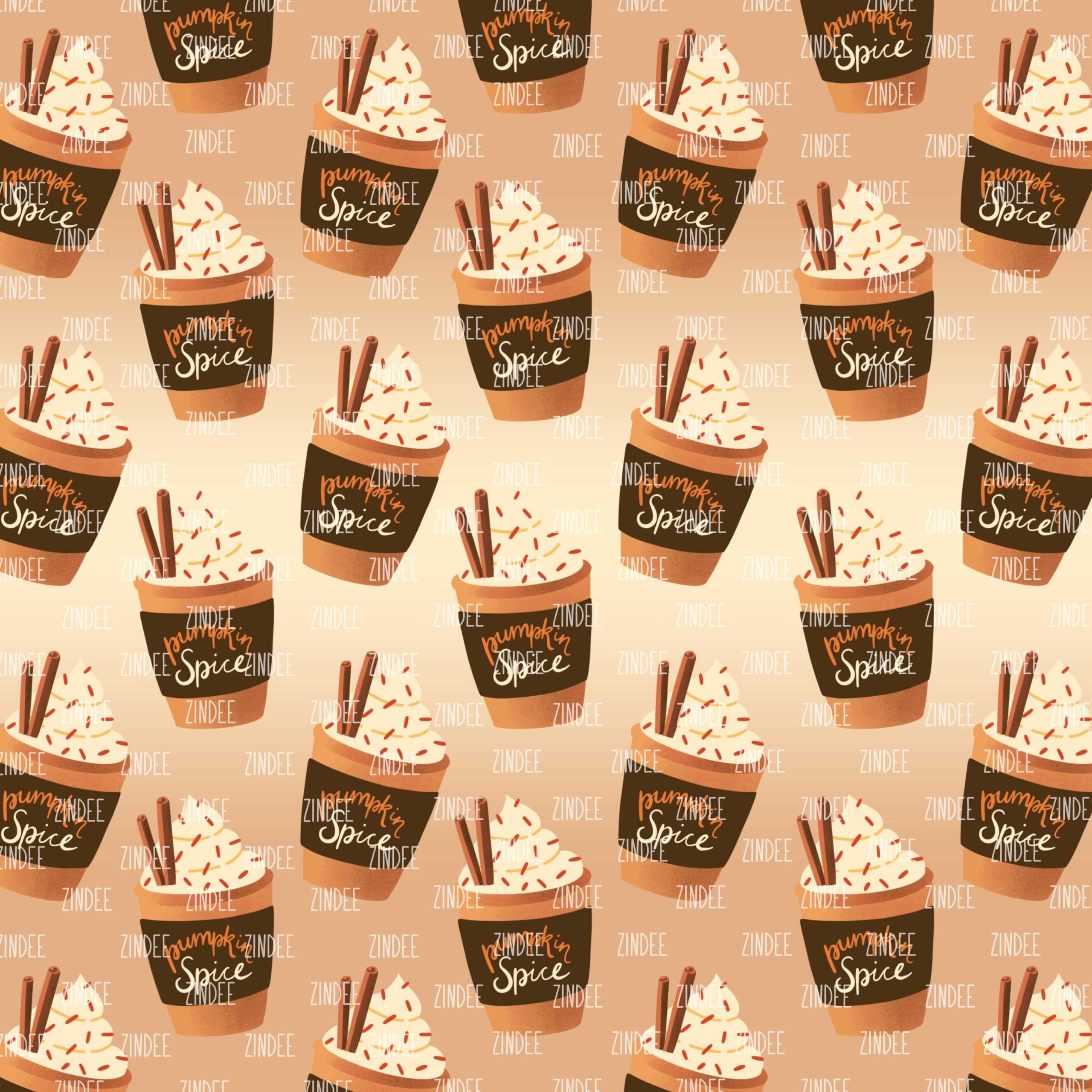 Ombre Pumpkin Spice seamless (digital paper)