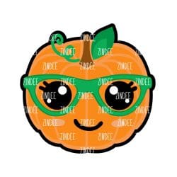 Pumpkin With Glasses – Acrylic Badge Reel Blank (2") No Hole | Optional Sticker or UV DTF