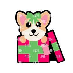 Puppy Present – Acrylic Badge Reel Blank (2") No Hole | Optional Sticker or UV DTF