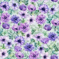 Purple Blooms Green seamless (digital paper)