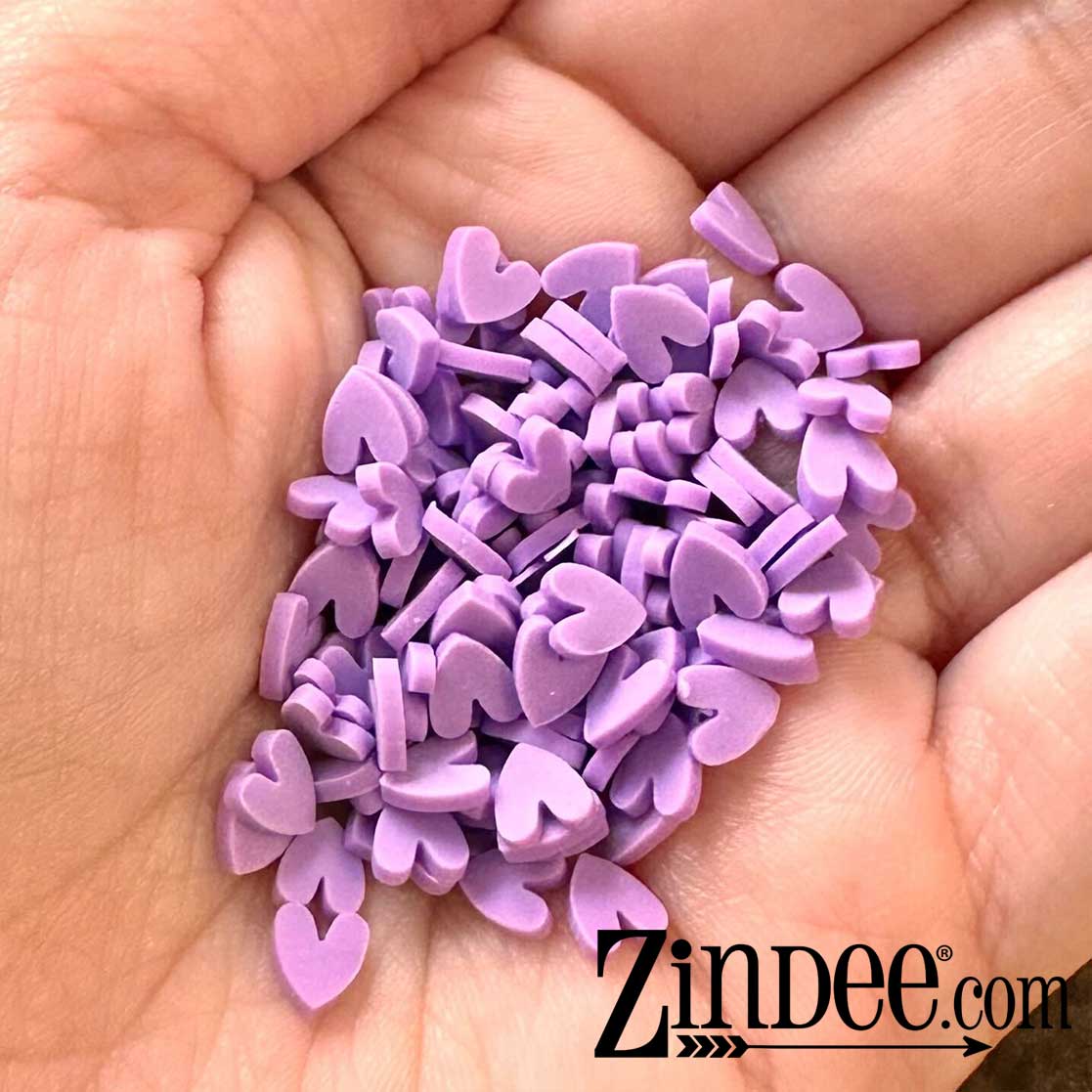 Alternative view of Purple Hearts Polymer Clay