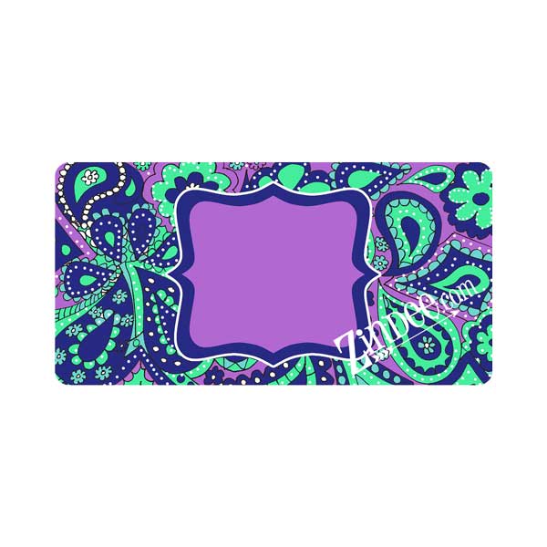 Purple Paisley Car Tag (download)