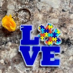 Love Puzzle Piece – Acrylic Keychain Blank (3") | Optional Sticker or UV DTF - Image 3