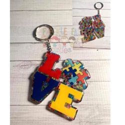 Love Puzzle Piece – Acrylic Keychain Blank (3") | Optional Sticker or UV DTF - Image 4