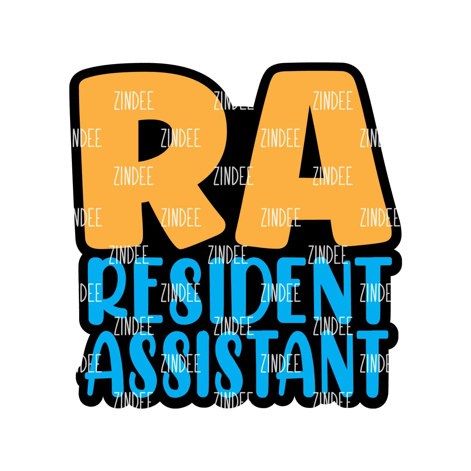 RA Resident Assistant Acrylic Blank- Sticker- UV DTF (2 inch) NO HOLE